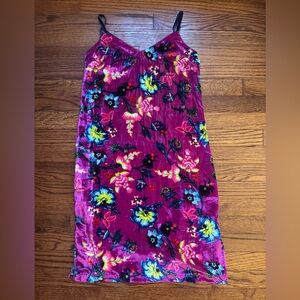Anthropologie Vibrant Floral Velvet Dress